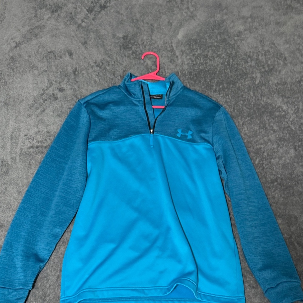 Under Armour Men's Teal Zip-Up Sweater coldgear